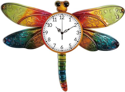 CHGCRAFT Retro Dragon Pattern Wall Clock 13.8 Inch Non-Ticking Irregular Shape Clocks Wall Hanging Clock Battery Operated for Bedroom Living Room Kitchen Office in Saudi Arabia