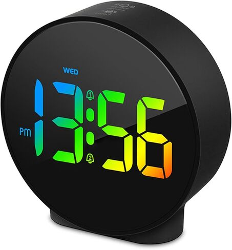 4 Inch Digital LED Alarm Clock,Easy to Use Top Button Controls for Simple Use,3 Level Brightness Electric Alarm Clock for Home Travel ewqe, Black in Saudi Arabia
