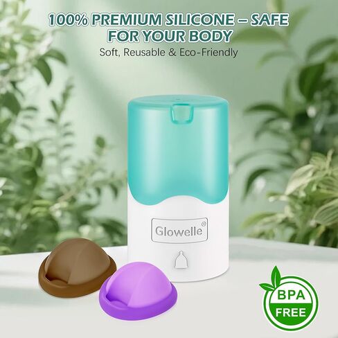 GLOWELLE Menstrual Disc and Sterilizer Set, Mini Period Disc/Cup Steamer Cleaner with 2 Soft Reusable Menstrual Discs-Tampon, Pad, and Cup Alternative for Women, Travel-Friendly in Saudi Arabia