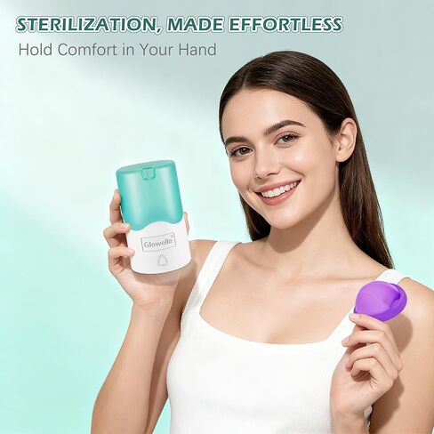 GLOWELLE Menstrual Disc and Sterilizer Set, Mini Period Disc/Cup Steamer Cleaner with 2 Soft Reusable Menstrual Discs-Tampon, Pad, and Cup Alternative for Women, Travel-Friendly in Saudi Arabia