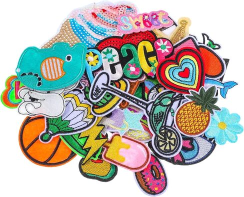 36 Pcs Pink Embroidered Patches Iron on Patches for Clothing Assorted Styles Pink Theme Iron on Patches for Girls Cute Applique Patches Sew on Patches for Clothes Backpacks Jackets Jeans Hats DIY in Kuwait
