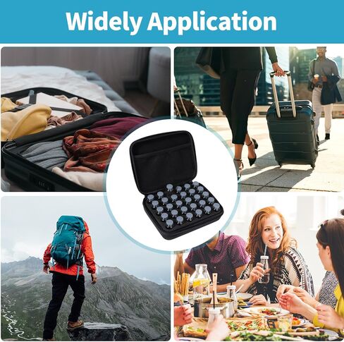 30 Slots Insulin Travel Case Diabetic Insulin Peptide Fridge Carrying Case with Mesh Pocket Fits 10ml Vials, Vial Holder Storage Protector Bag Insulin Cooler for Home Organization (Black, 30 Slots) in Saudi Arabia