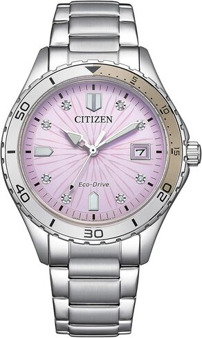 Citizen Women's Eco-Drive Crystal Weekender Sport Casual, Silver-Tone Stainless Steel Bracelet Watch, Light Blue Dial (Model: FE6170-88L) in Kuwait