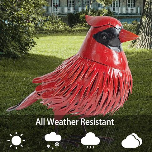 Natelf Cardinal Statue Metal Bird Yard Art, Garden Sculptures & Statues Large Red Birds Outdoor Decor, Gifts for Christmas/Mom/Grandma/Wife/Daughter/Sister/Aunt in Saudi Arabia
