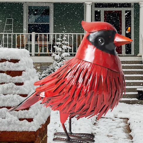 Natelf Cardinal Statue Metal Bird Yard Art, Garden Sculptures & Statues Large Red Birds Outdoor Decor, Gifts for Christmas/Mom/Grandma/Wife/Daughter/Sister/Aunt in Saudi Arabia