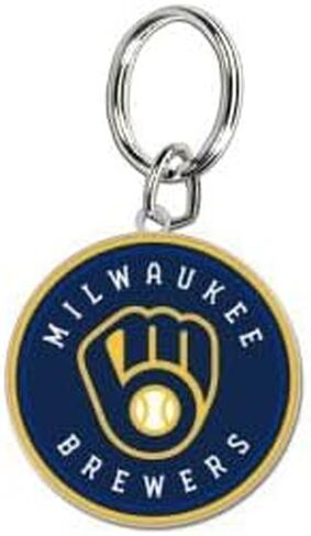 Milwaukee Brewers Keychain Cloisonne Key Ring Carded, Metal in Saudi Arabia
