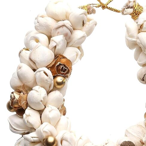Artificial Jasmine Mogra & Gold Rose Hair Gajra | Traditional Indian Juda Garland | Floral Hair Accessory for Women | Free Size in Saudi Arabia