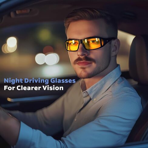 نظارات القيادة الليلية للرجال من شركة تشيرز ديفيسيس، نظارات رؤية ليلية مستقطبة مضادة للوهج، تقلل الوهج in Kuwait