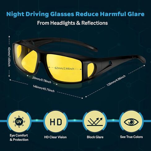 نظارات القيادة الليلية للرجال من شركة تشيرز ديفيسيس، نظارات رؤية ليلية مستقطبة مضادة للوهج، تقلل الوهج in Kuwait