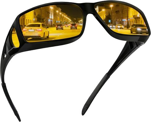 نظارات القيادة الليلية للرجال من شركة تشيرز ديفيسيس، نظارات رؤية ليلية مستقطبة مضادة للوهج، تقلل الوهج in Kuwait