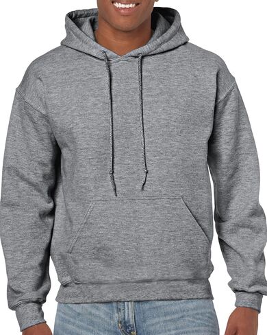 Gildan mens G185 Heavy Blend Hooded SweatShirt, Graphite Heather, Large in Saudi Arabia