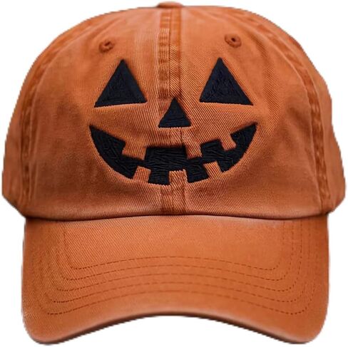 Autumn Style Print Hat Halloween Embroidered Pumpkin Face Baseball Cap Unisex Outdoor Sun Hat Jack-O-Lantern Pumpkin Cap in Saudi Arabia