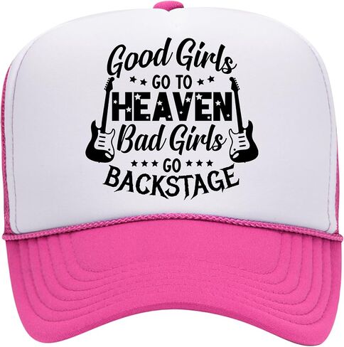 قبعة سائق الشاحنة Good Girls Go to Heaven Bad Girls Go Backstage | حفل مهرجان موسيقى الهذيان | قبعة Snapback ممتازة للنساء in Saudi Arabia