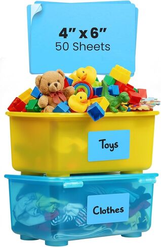 MESS Large Bin Labels for Storage Bins (50 6x4) Storage Bin Labels - Pantry Labels - Labels for Organizing - Removable Labels for Storage Bins Craft Organization - Moving Labels for Boxes in Kuwait