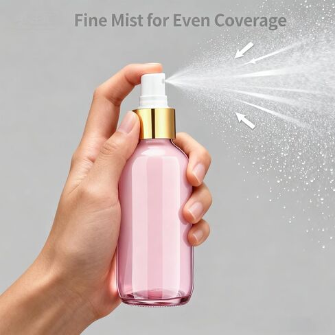 54 Pack 4 oz Small Glass Spray Bottles, Pink Refillable Fine Mist Bottles for Essential Oils, Cleaning Solutions, Perfume, Travel Size Liquid Containers in Kuwait