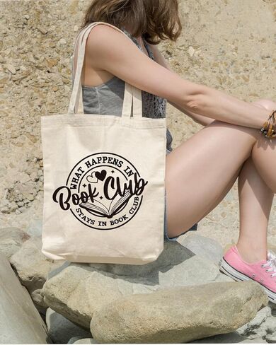 Book Lovers Tote Bag, Book Club Totes, Aesthetic Shopping Grocery Reusable Tote Bag for Reading Accessories, Librarian, Bookish, Readers, Teacher, Library Present in Saudi Arabia