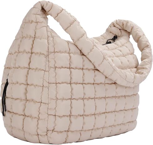 Quilted Tote Bag, Large Carryall Shoulder Hobo Bag, Lightweight Puffer Design in Saudi Arabia