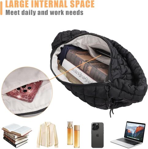 Quilted Tote Bag, Large Carryall Shoulder Hobo Bag, Lightweight Puffer Design in Saudi Arabia