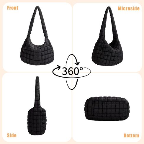 Quilted Tote Bag, Large Carryall Shoulder Hobo Bag, Lightweight Puffer Design in Saudi Arabia