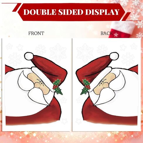 Whaline Large Christmas Window Clings Gnome Santa Snowman Reindeer Xmas Tree Window Decals Double-Sided Windows Stickers for Winter Home Classroom Office Party Decoration, 6 Sheets in Saudi Arabia