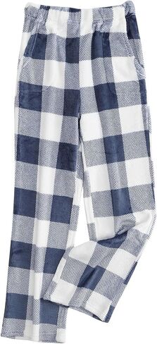 Womens Fashion Fuzzy Pajama Pants Casual Winter Drawstring Fleece Pajama Bottoms with Pockets in Saudi Arabia