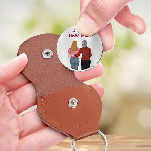 Pocket Hug Token for Daughter from Mother Father, To My Daughter Leather Keychain Double Sided Keepsake Inspirational Gift in Saudi Arabia