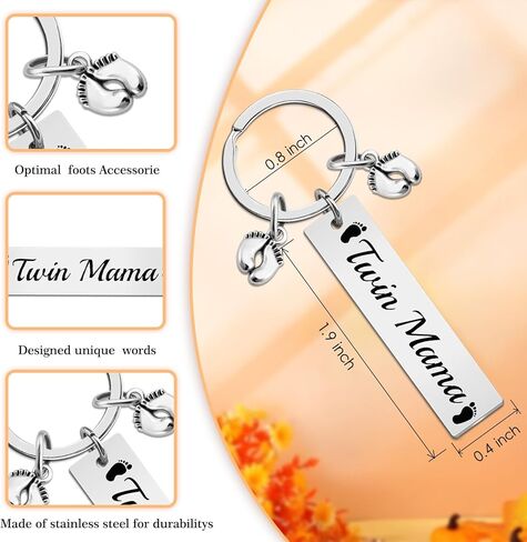Twin Baby Essentials Twins Baby Items Must Haves Twin Essentials for Babies Must Haves Twin Mom Gifts Announcement Gifts Twins Mama Keychain Valentines Gift Basket Birthday Mother's Day Keyring in Kuwait