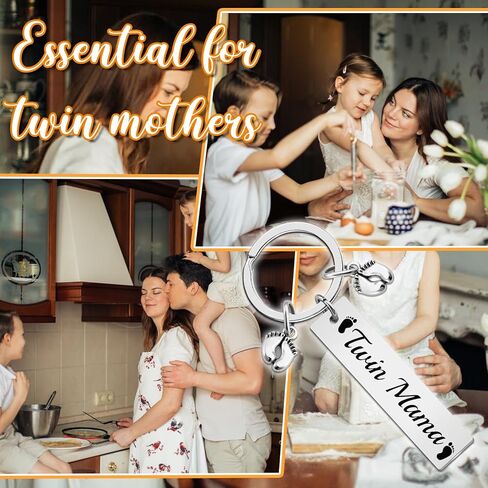 Twin Baby Essentials Twins Baby Items Must Haves Twin Essentials for Babies Must Haves Twin Mom Gifts Announcement Gifts Twins Mama Keychain Valentines Gift Basket Birthday Mother's Day Keyring in Kuwait