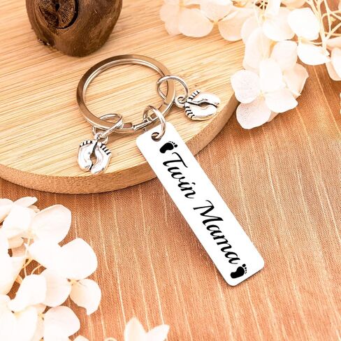Twin Baby Essentials Twins Baby Items Must Haves Twin Essentials for Babies Must Haves Twin Mom Gifts Announcement Gifts Twins Mama Keychain Valentines Gift Basket Birthday Mother's Day Keyring in Kuwait