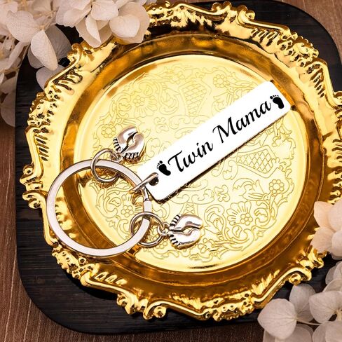 Twin Baby Essentials Twins Baby Items Must Haves Twin Essentials for Babies Must Haves Twin Mom Gifts Announcement Gifts Twins Mama Keychain Valentines Gift Basket Birthday Mother's Day Keyring in Kuwait