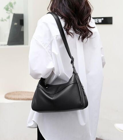 Trendy Hobo Bags for Women Crossbody Small Shoulder Purse Genuine Leather Handbags for Everyday and Office Style in Saudi Arabia