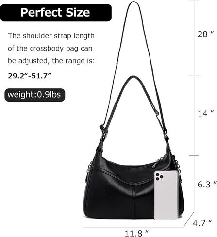 Trendy Hobo Bags for Women Crossbody Small Shoulder Purse Genuine Leather Handbags for Everyday and Office Style in Saudi Arabia