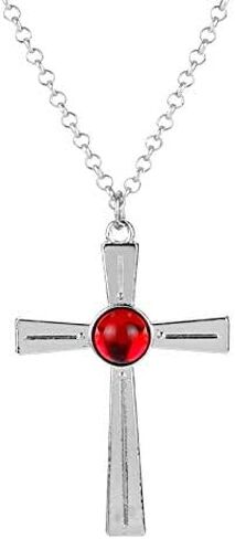 Anime Rosario And Vampire Night Rosavam Moka Akashiya Cross Charm Pendant Necklace Statement Choker Necklace For Women Gifts in Saudi Arabia