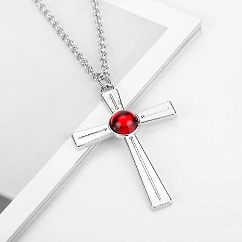 Anime Rosario And Vampire Night Rosavam Moka Akashiya Cross Charm Pendant Necklace Statement Choker Necklace For Women Gifts in Saudi Arabia