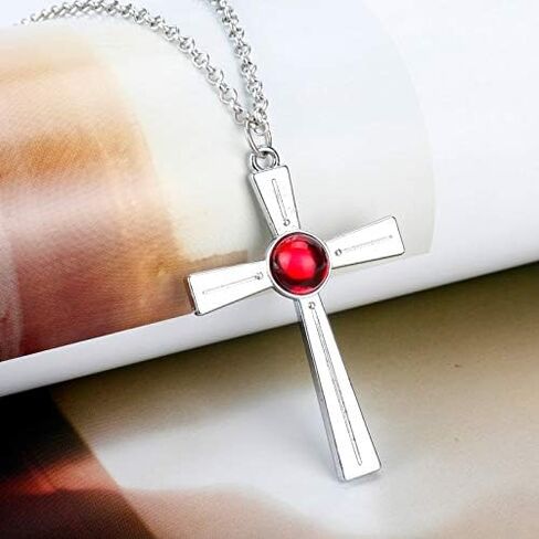 Anime Rosario And Vampire Night Rosavam Moka Akashiya Cross Charm Pendant Necklace Statement Choker Necklace For Women Gifts in Saudi Arabia