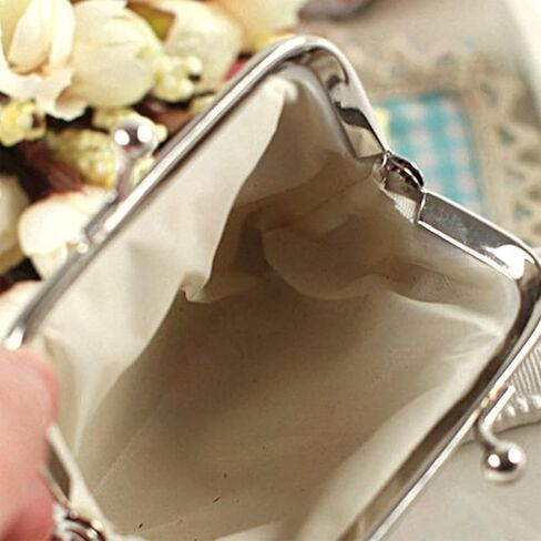 Cute Floral PU Leather Small Coin Purse Vintage Kiss-Lock Change Wallet Card Cases for Women Girl (Unicorn White) in Saudi Arabia