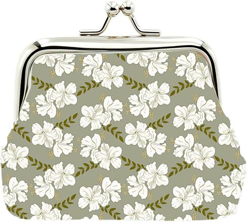 Cute Floral PU Leather Small Coin Purse Vintage Kiss-Lock Change Wallet Card Cases for Women Girl (Unicorn White) in Saudi Arabia