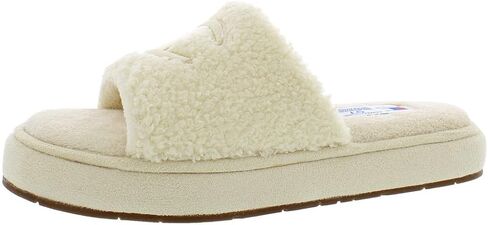 CHAMPION WOMEN'S PLUSH COZY SLIPPERS, BEIGE/KHAKI/GUM in Saudi Arabia