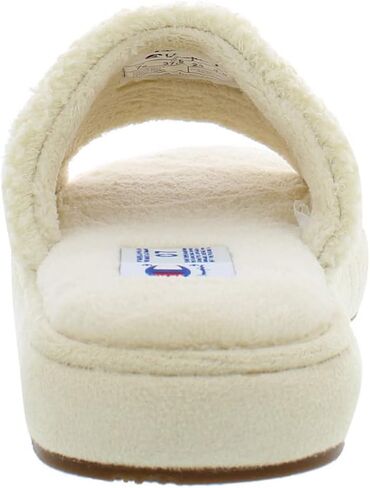 CHAMPION WOMEN'S PLUSH COZY SLIPPERS, BEIGE/KHAKI/GUM in Saudi Arabia