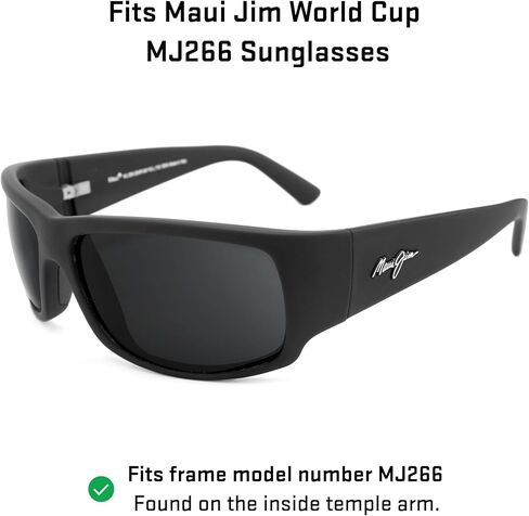 عدسات بديلة Revant لنظارات Maui Jim World Cup MJ266 الشمسية - كروم أسود عاكس مستقطب النخبة in Saudi Arabia