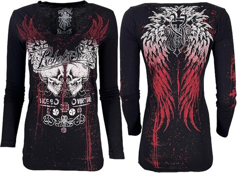 Rebel Saint by Affliction Women's T-Shirt Garage in Saudi Arabia