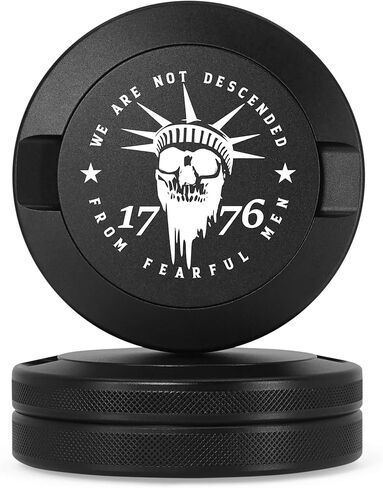 Metal Pouch Can | Metal Container | Slim EDC Pocket Tin | Airtight & Moisture-Resistant Storage | Compact Daily Organizer | Pill Case & Travel Tin | Gift for Dad | (Liberty or Death, Black) in Saudi Arabia