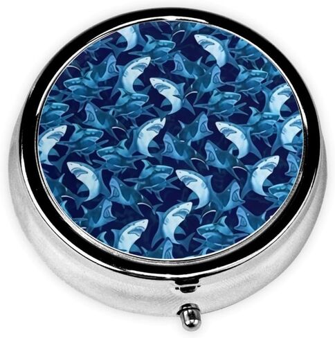 Pill Box 3 Compartment Pocket Cute Small Pill Organizer Mini Metal Pill Holder Travel Portable for Woman Old People and Kids - Vintage Blue Flower in Saudi Arabia