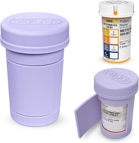 Pilli CVS Pill Bottle Decorative & Functional Cover for CVS Prescription Bottles – Prescription Pill Bottle and Cap Cover – Durable Silicone – Medication Cover – Reusable (Lavender) in Saudi Arabia