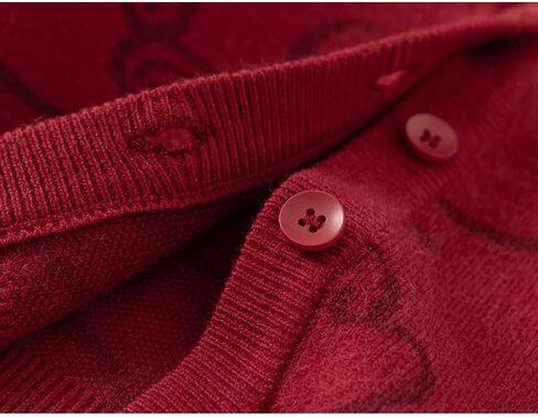 Baby Boys and Girls Red Knitted Cardigan Sweater with Chinese Cloud and Lion Dance Motifs Lucky Chinese Style Clothing in Saudi Arabia