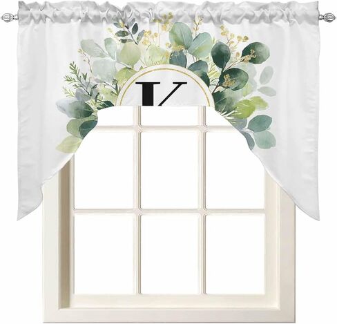 Rustic Mushroom Swag Kitchen Curtain Sets with Valance,3 Pieces Rod Pocket Curtain Drapes for Bedroom Bathroom Cafe Windows,Butter-Fly Dragonfly Botanical Plant Leaves 56''x36''&24''x27.5''x2Panels in Saudi Arabia