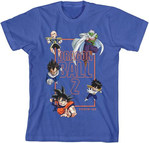 تي شيرت برسومات جرافيك باللون الأزرق للأولاد الصغار Dragon Ball Z Anime Cartoon in Saudi Arabia