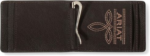 محفظة ARIAT Bifold Money Clip منقوشة، بني متوسط in Saudi Arabia