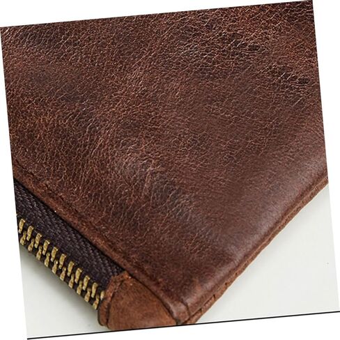 Men's Fashion Double Zippered Rfid Wallet Capacity Credit Card Holder Genuine Leather Clutch Purse in Kuwait