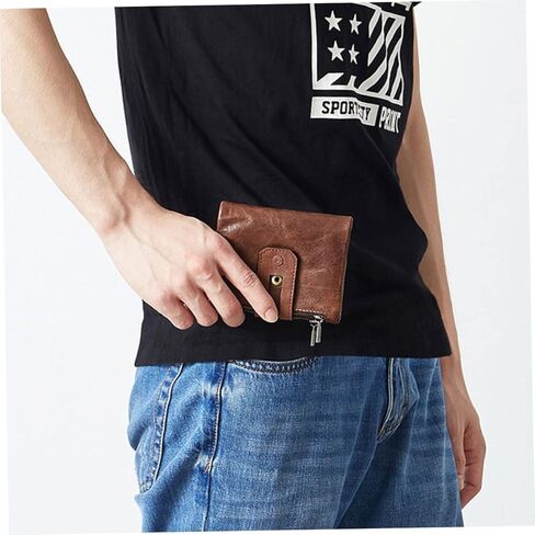 Men's Fashion Double Zippered Rfid Wallet Capacity Credit Card Holder Genuine Leather Clutch Purse in Kuwait